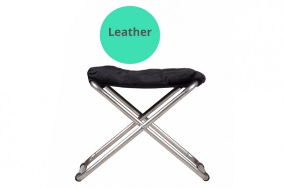 Chico 128S L CR - Con una morbida copertura in vera pelle, disponibile in due versioni: cognac e nero e una struttura in acciaio cromato.